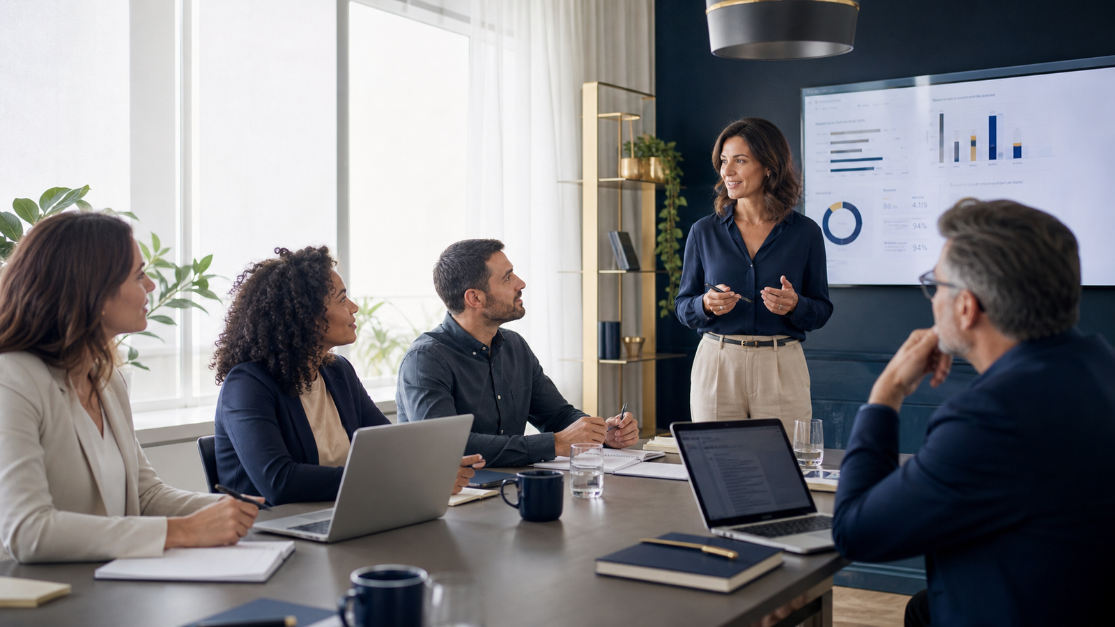 Consultant ACTES MANAGEMENT animant une restitution avec des clients et apprenants en formation professionnelle